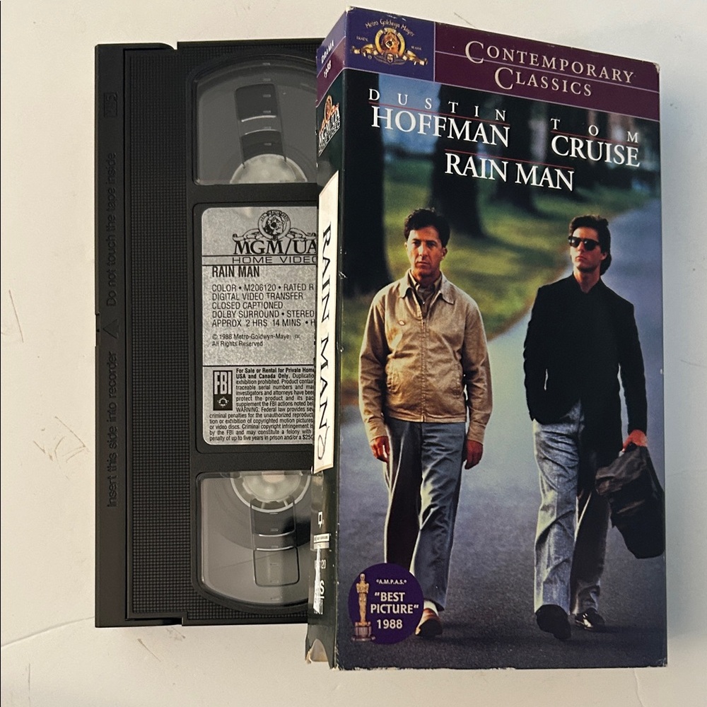 Rain Man movie on VHS Tape - best picture 1988 Dustin Hoffman